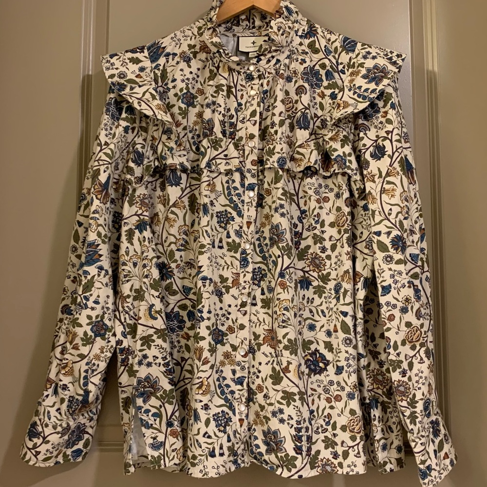 Tuckernuck Wildwood Chintz Winnie Snap Button Up Blouse Size XXL - Picture 15 of 16